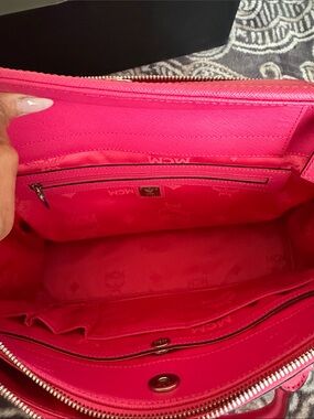 MCM Bright Pink Leather Tote Bag